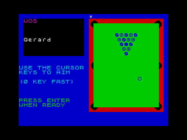 3D Pool screenshot 5 for ZX Spectrum
